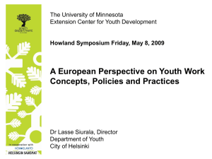 A European Perspective on Youth Work Concepts, Policies and Practices