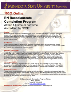 100% Online  RN Baccalaureate Completion Program