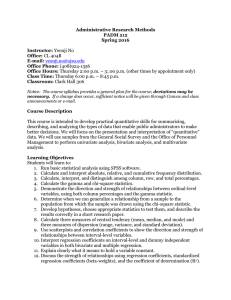 Administrative Research Methods PADM 212 Spring 2016 Instructor: