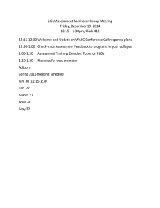 SJSU Assessment Facilitator Group Meeting Friday, December 19, 2014