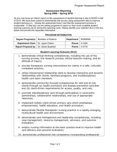 Program Assessment Report Assessment Reporting – Spring 2010