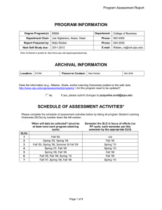 PROGRAM INFORMATION  Program Assessment Report