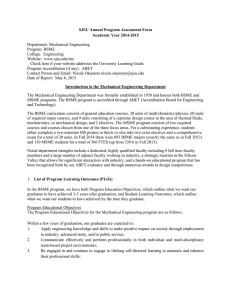 SJSU Annual Program Assessment Form Academic Year 2014-2015 Department: Mechanical Engineering Program: BSME