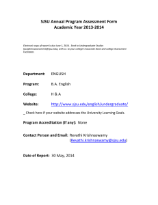 SJSU Annual Program Assessment Form Academic Year 2013-2014
