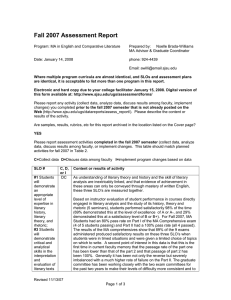 Fall 2007 Assessment Report