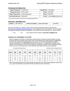 Creative Arts, B.A.  Spring 2008 Program Assessment Report PROGRAM INFORMATION