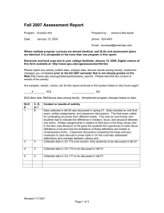 Fall 2007 Assessment Report
