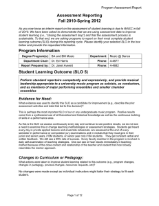 Assessment Reporting Fall 2010-Spring 2012  Program Assessment Report