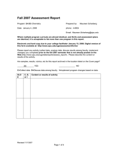 Fall 2007 Assessment Report