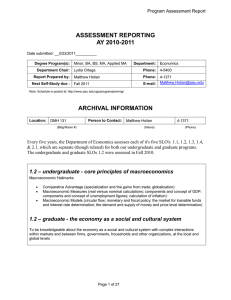 ASSESSMENT REPORTING AY 2010-2011  Program Assessment Report