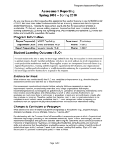 Assessment Reporting – Spring 2010 Spring 2009