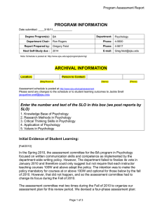 PROGRAM INFORMATION  Program Assessment Report