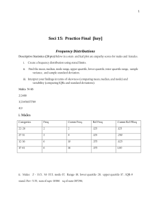 Soci 15:  Practice Final  [key] Frequency Distributions