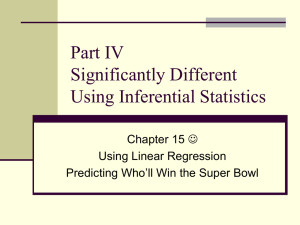Part IV Significantly Different Using Inferential Statistics Chapter 15 
