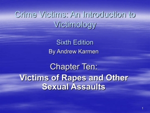 Crime Victims: An Introduction to Victimology Chapter Ten: Victims of Rapes and Other