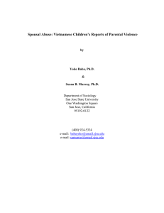 Spousal Abuse: Vietnamese Children’s Reports of Parental Violence