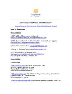 Entrepreneurship Online &amp; Print Resources Internet Resources