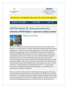 HRTM News &amp; Announcements Attention HRTM Majors- Important Updates Below _________________________________ _