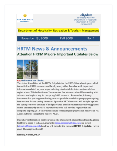 HRTM News &amp; Announcements Attention HRTM Majors- Important Updates Below _________________________________ _