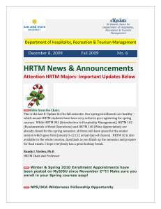 HRTM News &amp; Announcements Attention HRTM Majors- Important Updates Below _________________________________ _