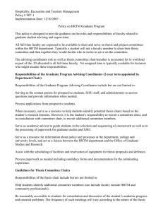 Hospitality, Recreation and Tourism Management Policy # F07-1 Implementation Date: 12/10/2007