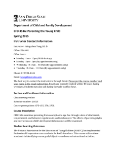 Department of Child and Family Development Spring 2015