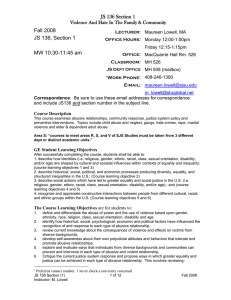 JS 136 Section 1 Fall 2008 JS 136, Section 1 MW 10:30-11:45 am