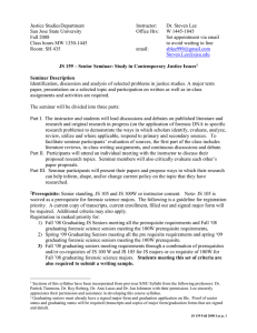 Justice Studies Department  Instructor: Dr. Steven Lee