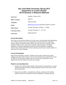 San José State University, Spring 2013 Department of Justice Studies