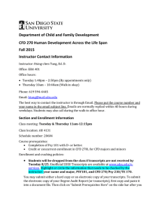 Department of Child and Family Development Fall 2015
