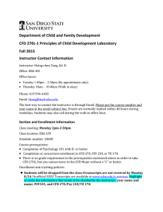 Department of Child and Family Development Fall 2015