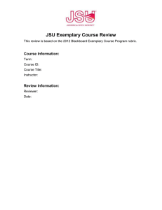JSU Exemplary Course Review  Course Information:
