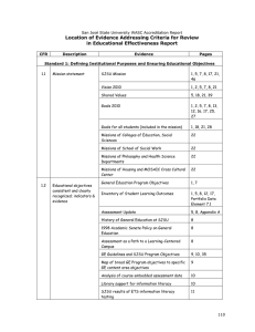 Location of Evidence Addressing Criteria for Review in Educational Effectiveness Report