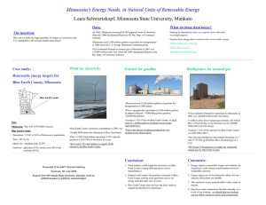 Minnesota’s Energy Needs, in Natural Units of Renewable Energy Data: