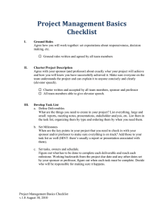 Project Management Basics Checklist