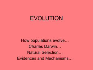 EVOLUTION How populations evolve… Charles Darwin… Natural Selection…