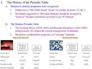I. The History of the Periodic Table