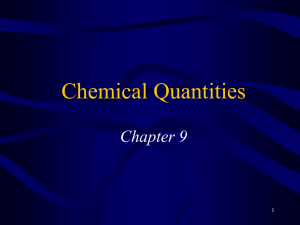 Chemical Quantities Chapter 9 1