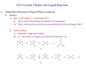 Ch12 Lecture 3 Redox and Ligand Reactions I.
