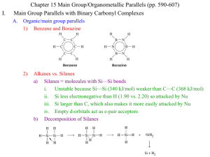 Chapter 15 Main Group/Organometallic Parallels (pp. 590-607) I.