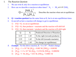 I. The Reaction Quotient