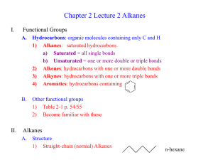 Chapter 2 Lecture 2 Alkanes I. Functional Groups II.