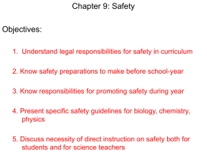 Chapter 9: Safety Objectives: