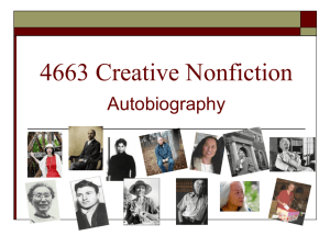 4663 Creative Nonfiction Autobiography