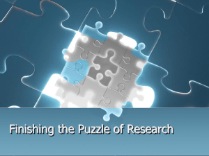 Finishing the Puzzle of Research
