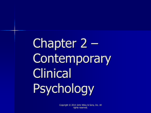 Chapter 2 – Contemporary Clinical Psychology