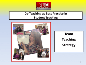 Team Teaching Strategy Co-Teaching as Best Practice in