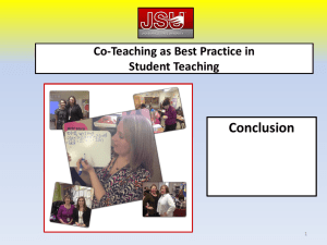 Conclusion Co-Teaching as Best Practice in Student Teaching 1