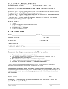 IFC Executive Officer Application