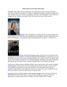 Film Choices for the Film Club Project  Overview